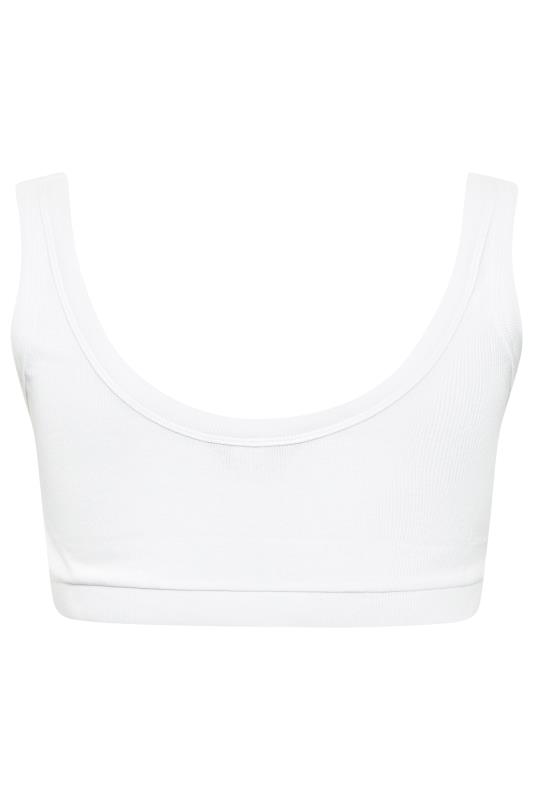 YOURS Plus Size White Ribbed Crop Top | Yours Clothing  8