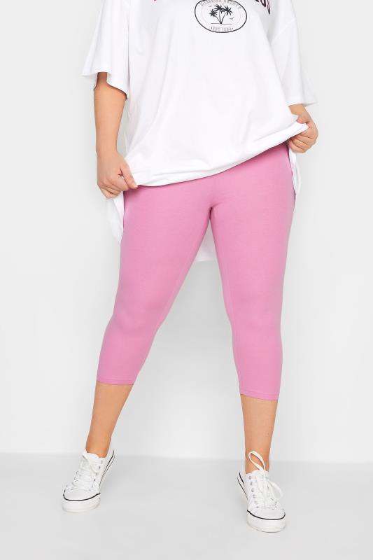 Plus Size  YOURS Curve Pink Cropped Leggings