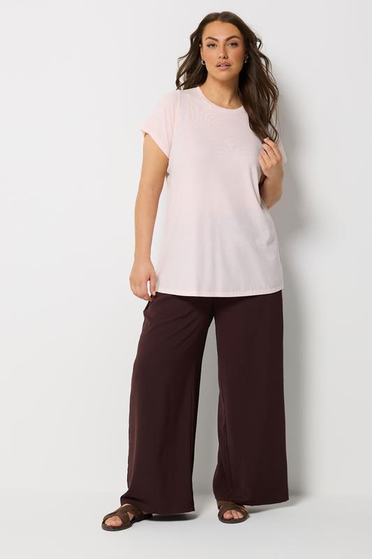 YOURS Plus Size Pink Core Basic T-Shirt | Yours Clothing 1