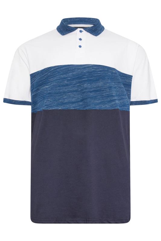 KAM Big & Tall Blue Cut & Sew Polo Shirt | BadRhino 2