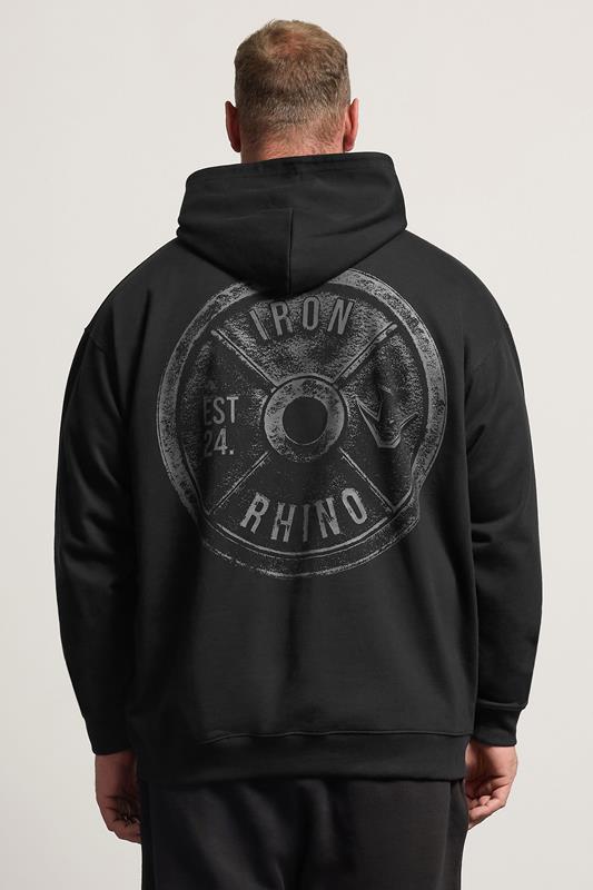 IronRhino Big & Tall Black Weightplate Hoodie | BadRhino 2