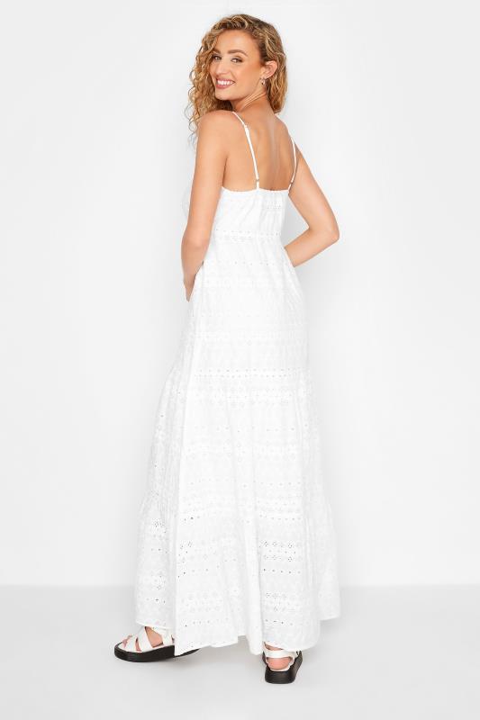 LTS Tall White Broderie Anglaise Tiered Maxi Dress 3