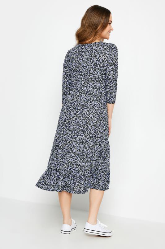 M&Co Petite Blue Ditsy Floral Print Midi Dress | M&Co 3