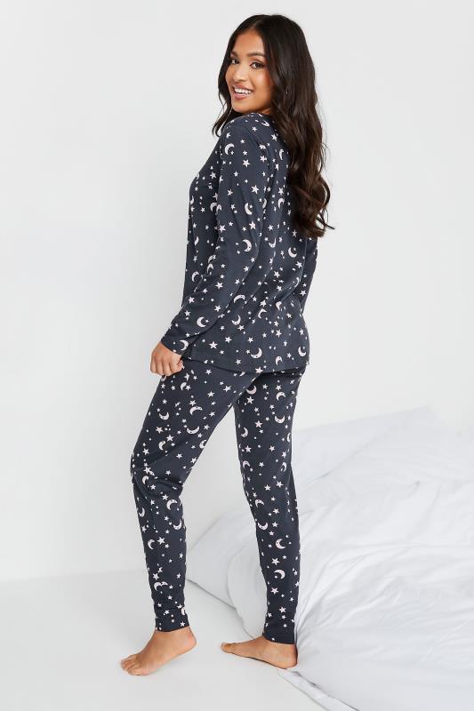 Petite Blue Moon & Star Print Pyjama Set | PixieGirl 4