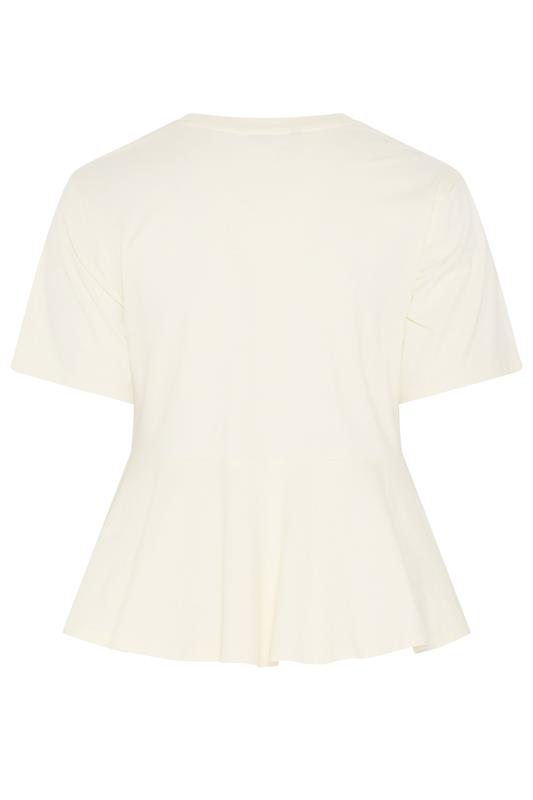 LIMITED COLLECTION Plus Size Ivory White Sporty New York Peplum Top 6
