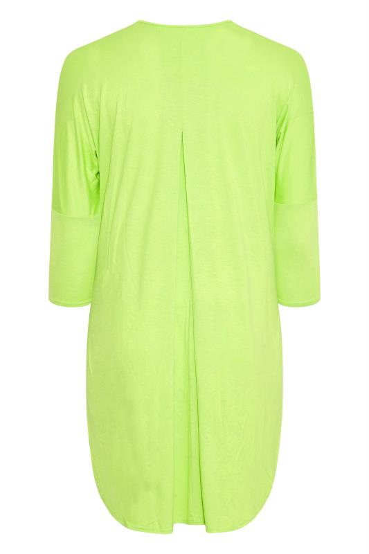 LIMITED COLLECTION Curve Lime Green Extreme Dip Back T-Shirt 6