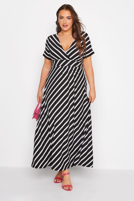 Plus Size Black Stripe Swing Maxi Dress | Yours Clothing 2