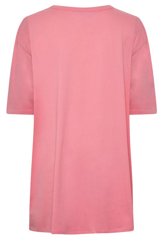 YOURS Plus Size Curve Pink 'California' Tunic T-Shirt | Yours Clothing  8