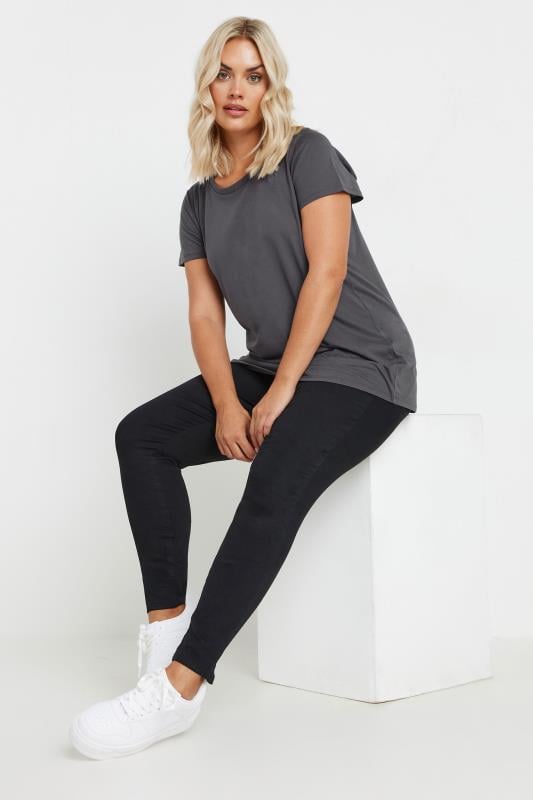 YOURS Plus Size Charcoal Grey Essential T-Shirt | Yours Clothing 2