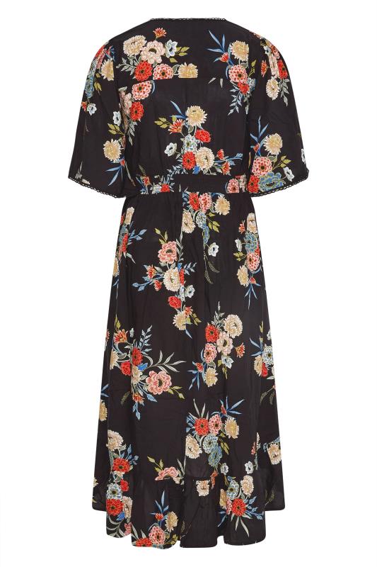 Plus Size Black Floral High Low Dress | Yours Clothing 5