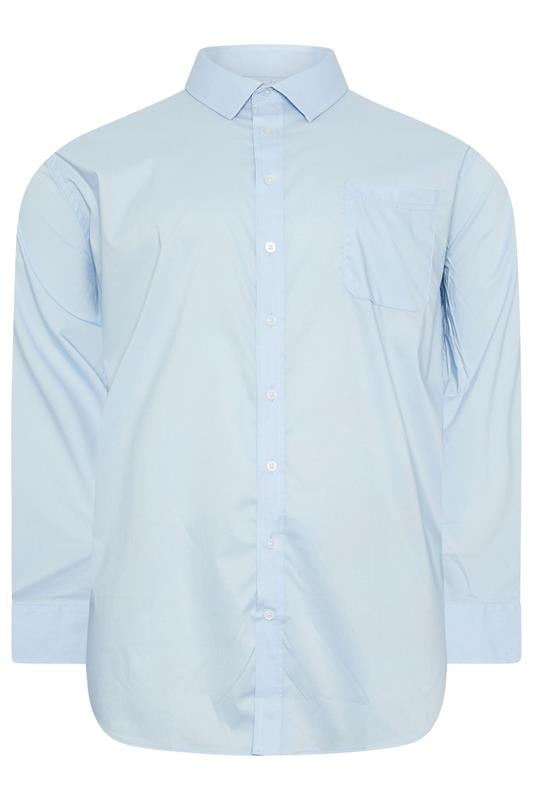 D555 Big & Tall Sky Blue Long Sleeve Non Iron Stretch Shirt | BadRhino 2