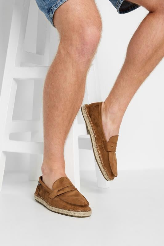 JACK & JONES Big & Tall Brown Espadrille Loafers | BadRhino 1