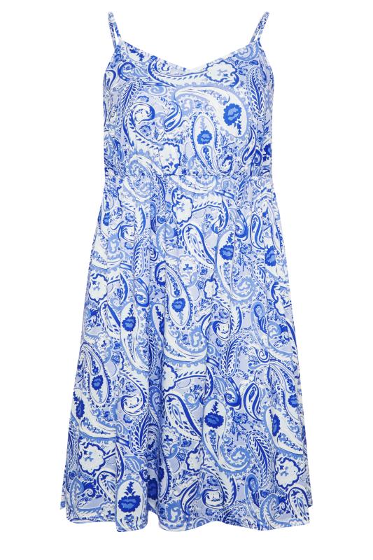 LIMITED COLLECTION Plus Size Blue Paisley Print Sundress | Yours Clothing 6