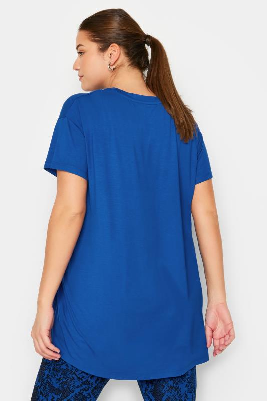 YOURS ACTIVE Plus Size Blue '#Be Yourself' Top | Yours Clothing 4