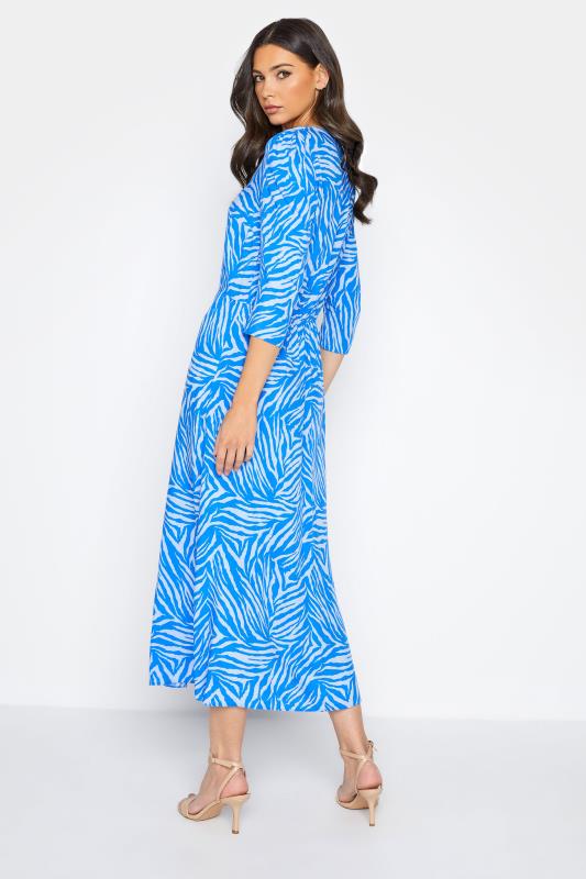 Tall Women's LTS Bright Blue Zebra Print Tea Dress | Long Tall Sally 3