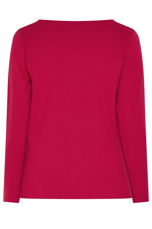 LIMITED COLLECTION Plus Size Cobalt Red Compacted Knit Cardigan | Yours Clothing 7