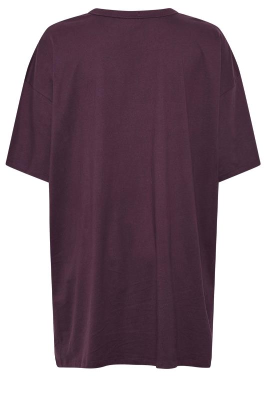 Plus Size Purple 'New York' Slogan Oversized Tunic Top | Yours Clothing 7