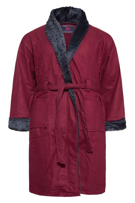 KAM Red Sherpa Lined Dressing Gown_F.jpg