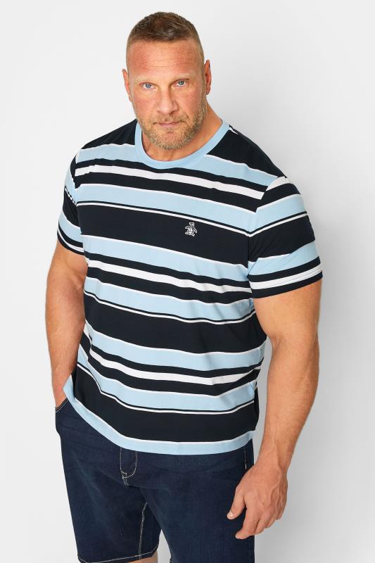  Tallas Grandes PENGUIN MUSINGWEAR Big & Tall Blue Stripe T-Shirt