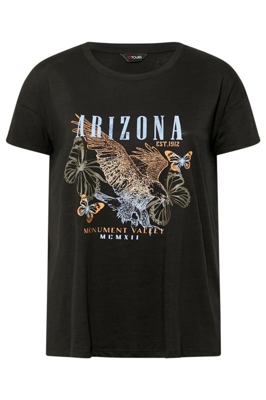 Plus Size Black Arizona Eagle Print T-Shirt | Yours Clothing 6