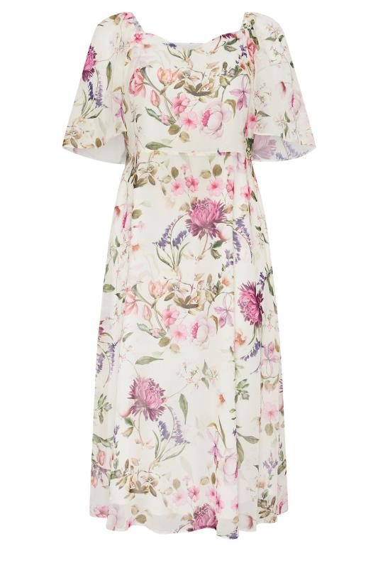 Plus Size  YOURS LONDON Curve Ivory White Floral Print Maxi Dress