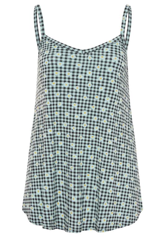 Curve Sage Green Gingham Print Daisy Swing Cami Top 6
