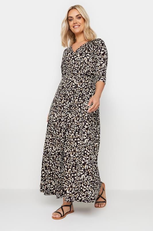 YOURS Plus Size Black Leopard Print Maxi Print | Yours Clothing 2
