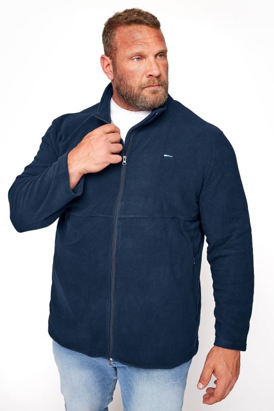 BadRhino Big & Tall Navy Blue Essential Zip Through Fleece 1
