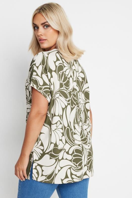 YOURS Plus Size Green Abstract Swirl Print Top | Yours Clothing 3