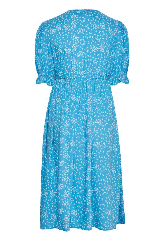 LIMITED COLLECTION Plus Size Blue Ditsy Wrap Dress | Yours Clothing 6
