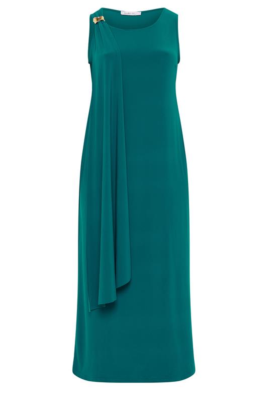 YOURS LONDON Plus Size Teal Blue Maxi Dress | Yours Clothing 5