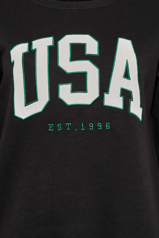 Plus Size Black 'USA' Slogan Sweatshirt | Yours Clothing 5