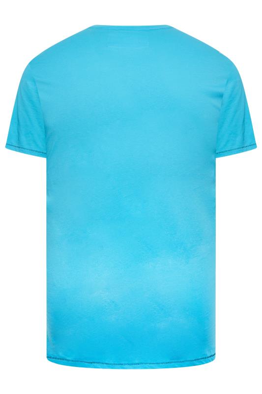 Big & Tall D555 Aqua Blue 'Superior' Slogan T-Shirt | BadRhino 3