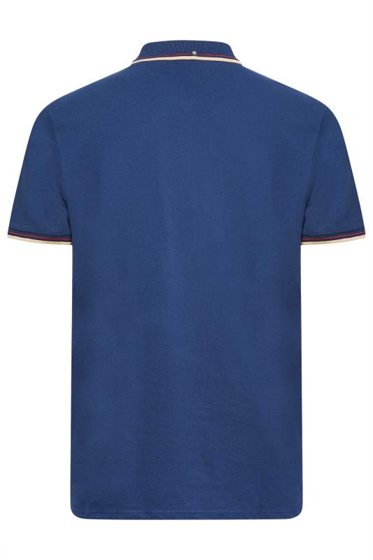 BEN SHERMAN Blue Tipped Polo Shirt | BadRhino 3