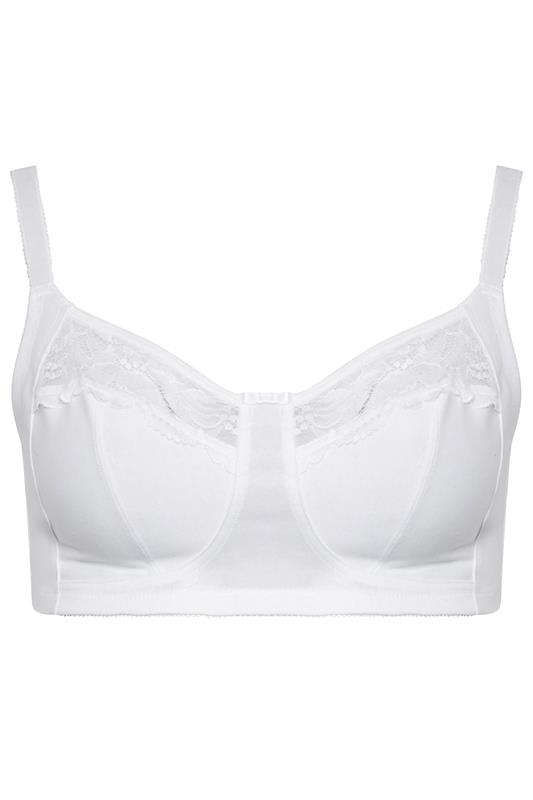 YOURSET 2 PACK Plus Size White Lace Trim Bra | Yours Clothing 1