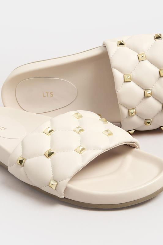 LTS Nude Stud Quilted Sliders In Standard Fit | Long Tall Sally 5