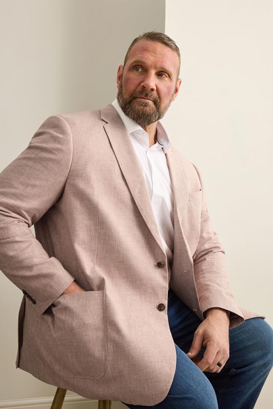  BadRhino Tailoring Big & Tall Veste de costume en lin rouille