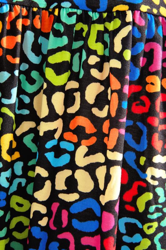 LIMITED COLLECTION Curve Black Rainbow Leopard Print Midaxi Dress 5