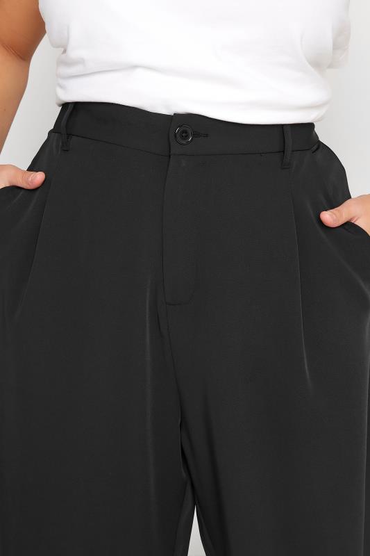 Curve Black Wide Leg Dad Trousers | Yours Clothing 3