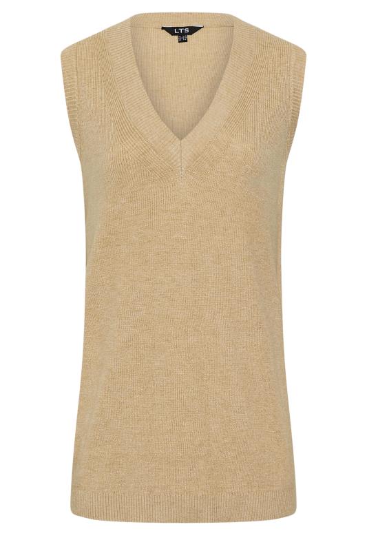 LTS Tall Beige Brown Knitted Vest Top 6