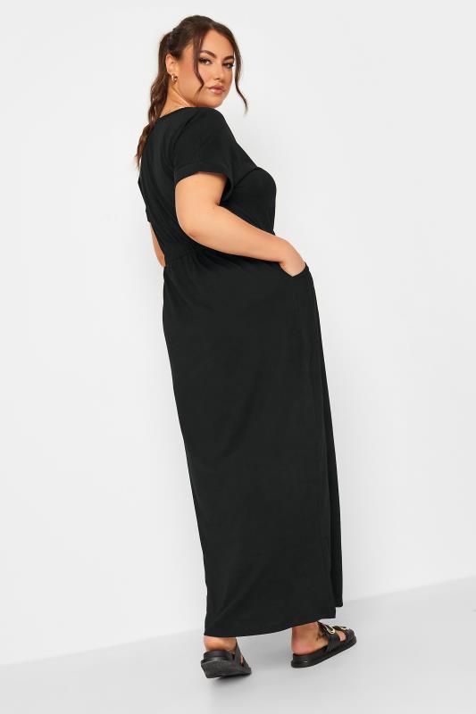 YOURS Plus Size Black Maxi T-Shirt Dress | Yours Clothing 4