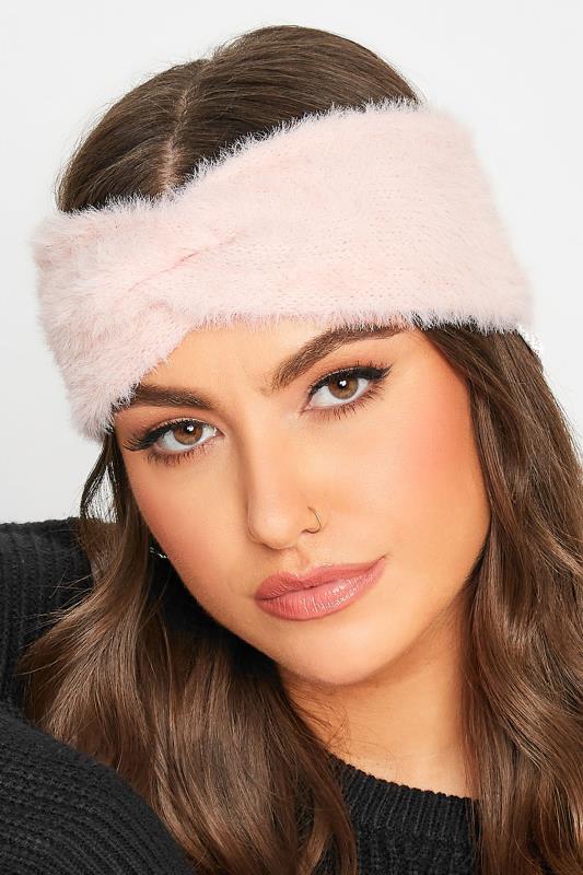 Pink Faux Fur Twist Headband | Yours Clothing 1