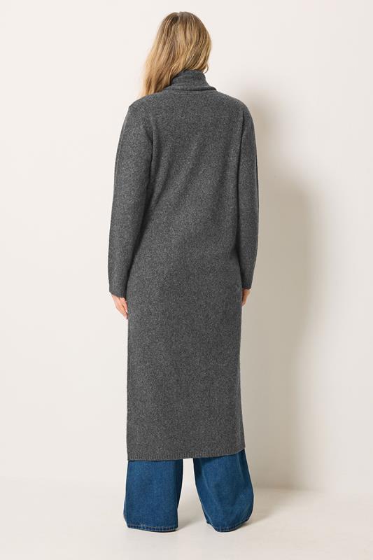 LTS Tall Grey Button Knitted Coatigan | Long Tall Sally 2