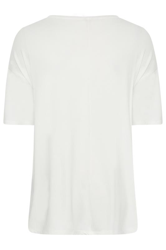 Plus Size White Eyelet Detail Oversized T-Shirt | Yours Clothing 7