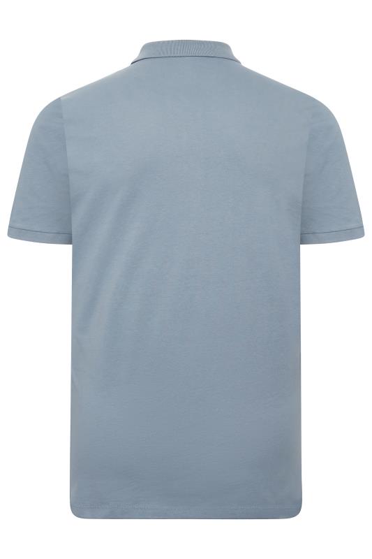 JACK & JONES Big & Tall Charcoal Grey Logo Print Polo Shirt | BadRhino  4