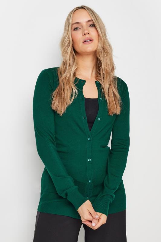 LTS Tall Emerald Green Button Down Knit Cardigan | Long Tall Sally 1