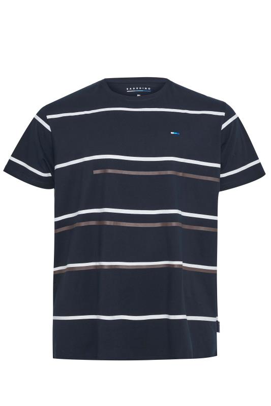 BadRhino Big & Tall Navy Blue Multi Stripe T-Shirt | BadRhino 3