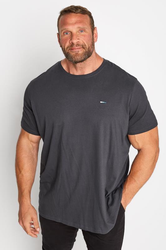  Tallas Grandes BadRhino Big & Tall Dark Grey Plain T-Shirt