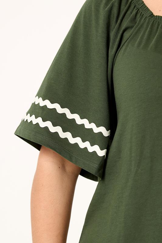 YOURS Plus Size Khaki Green Swing Blouse | Yours Clothing 4