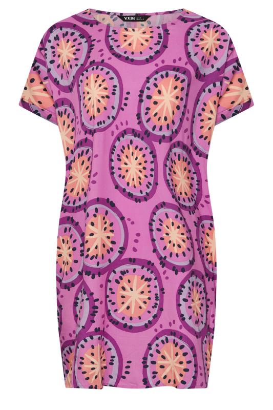 YOURS Plus Size Purple Abstract Print Tunic Dress | Yours Clothing 5